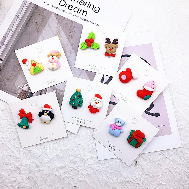 Stud Cartoon Cute Elk Santa Claus Snowman Christmas Hat Asymmetrical Earrings For Women Year Gifts Earings Fashion Jewelry, Golden;silver 
Stud Cartoon Cute Elk Santa Claus Snowman Christmas Hat Asymmetrical Earrings For Women Year Gifts Earings Fashion Jewelry, Golden;silver