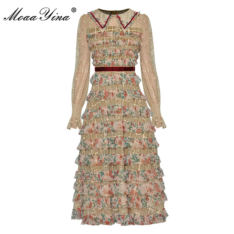 Fashion Designer dress Autumn Women's Dress Long Sleeve Mesh Vintage Cascading Ruffle Dresses 210524, Multi
Fashion Designer dress Autumn Women's Dress Long Sleeve Mesh Vintage Cascading Ruffle Dresses 210524, Multi