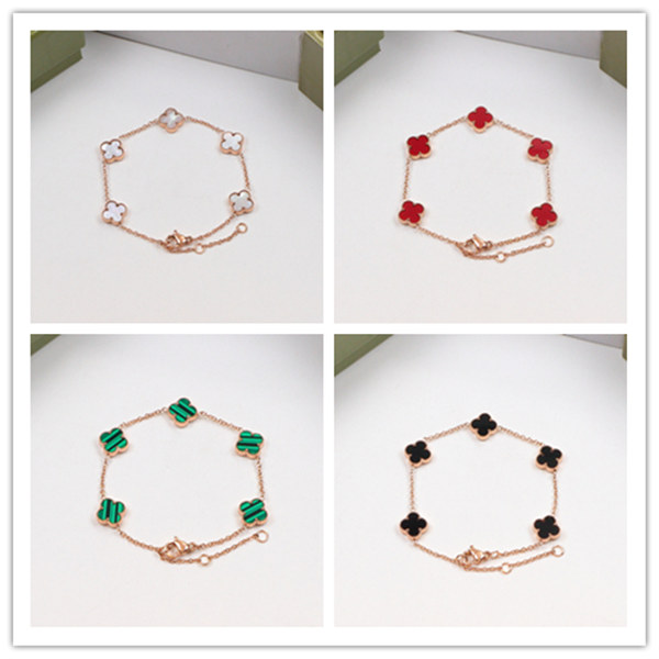 Fashion Women Four-Leaf Clover Five-Flower Bracelet Titanium Van Steel 14K Multicolor Cleef Bracelets Arpels Gift With Box B2, Golden;silver
Fashion Women Four-Leaf Clover Five-Flower Bracelet Titanium Van Steel 14K Multicolor Cleef Bracelets Arpels Gift With Box B2, Golden;silver