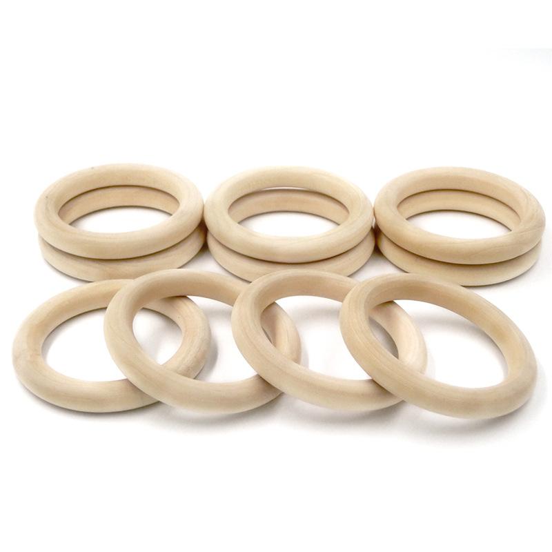 2021 Wooden Teether Baby Kids Teethe Beech Ring Teething Round Craft Bracelet Grind Holder Nursing Toy Infant Safe DIY Wood