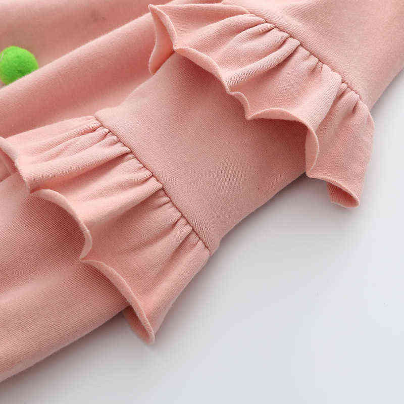 Spring Autumn 2 5 6 7 8 9 10 Years Children'S Birthday Gift Flare Trumpet Sleeve Decoration Coat Kids Baby Girl Sweatshirt 211110
