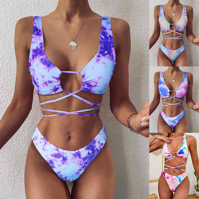 Sexy Printed Bikini Swimwear Women Hollow Out Bandage Swimsuit Female Push Up Set Bathing Suit Summer Beach Wear 210521, Purple
Sexy Printed Bikini Swimwear Women Hollow Out Bandage Swimsuit Female Push Up Set Bathing Suit Summer Beach Wear 210521, Purple