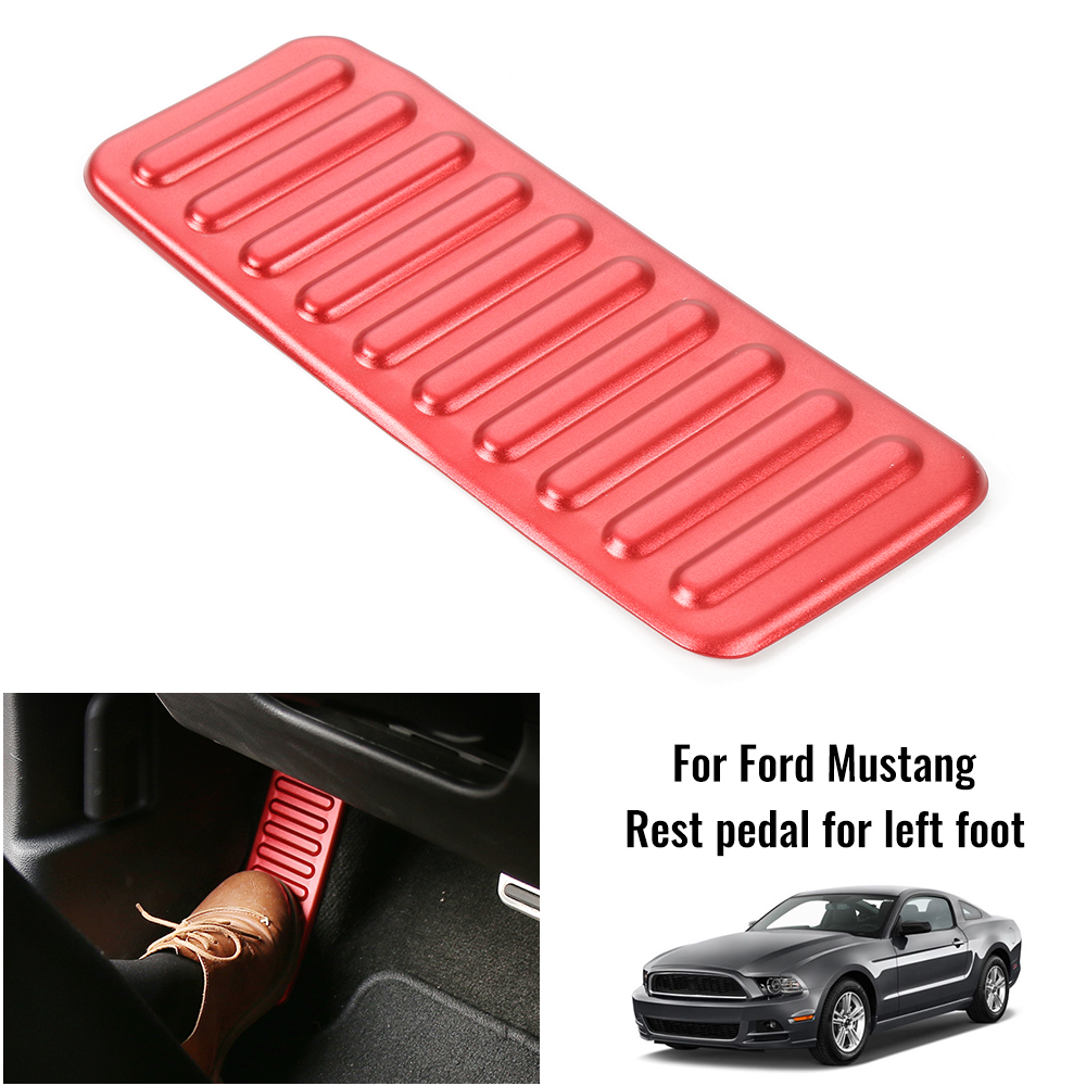Car Left Foot Rest Pedal Decoration Covers Aluminum alloy For Ford Mustang 2015+ Auto Interior Accessories