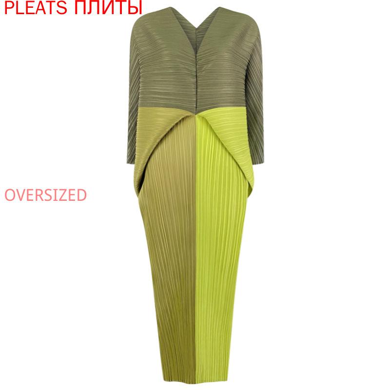 Casual Dresses Spring And Summer Bat Long Sleeve Dress V-neck Pleated Contrast MIYAKE Please Fashion Vestido, Sky blue
Casual Dresses Spring And Summer Bat Long Sleeve Dress V-neck Pleated Contrast MIYAKE Please Fashion Vestido, Sky blue