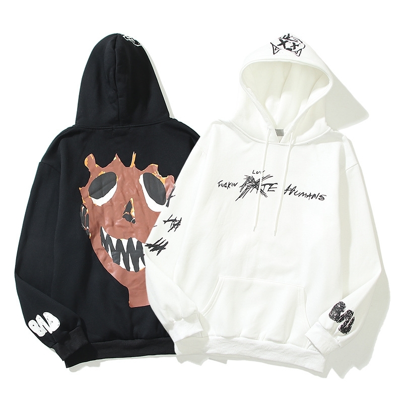 21 Cotton Brand Rev the * lliens graffiti alien hip hop little devil men's and women's Hoodie, White
21 Cotton Brand Rev the * lliens graffiti alien hip hop little devil men's and women's Hoodie, White