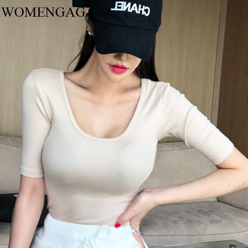 solid color u Neck bandage sexy Tees Summer long Sleeve Women tops Blouse Casual Shirts Thin JGA2 210603, Apricot
solid color u Neck bandage sexy Tees Summer long Sleeve Women tops Blouse Casual Shirts Thin JGA2 210603, Apricot
