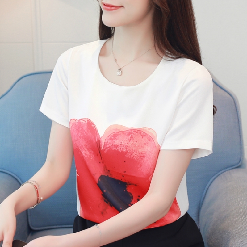 Summer Short Sleeve T Shirt Women Camisetas Verano Mujer Floral Print White T-shirt Camiseta Mujer Tshirt Women Tops B437 210602
Summer Short Sleeve T Shirt Women Camisetas Verano Mujer Floral Print White T-shirt Camiseta Mujer Tshirt Women Tops B437 210602
