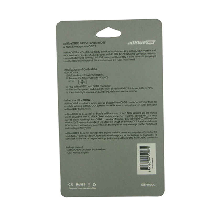 Auto Tool 2022 New Adblueobd2 Vo-O Plug And Drive Adblue Emulator Obd2 Diagnostic Interface Scanner ADBLUE For tire repair V.Oo Trucks Car Tune