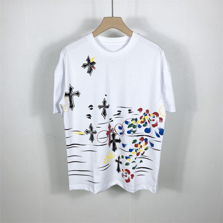 Women luxury designer brand chromeheart croxin new hand painted graffiti printed round neck men's and women's Short Sleeve T-Shirt, White;black
Women luxury designer brand chromeheart croxin new hand painted graffiti printed round neck men's and women's Short Sleeve T-Shirt, White;black