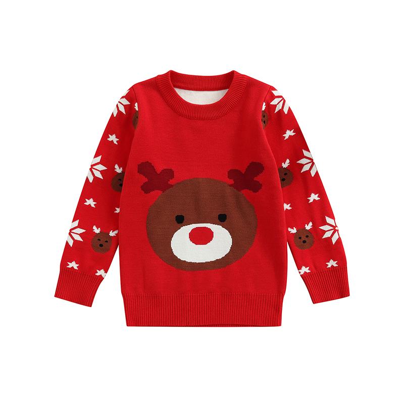 Pullover Christmas Toddlers Casual Sweater, Little Girls Boys Cartoon Antler Bear Jacquard Long Sleeve Round Collar Knitwear, Green
Pullover Christmas Toddlers Casual Sweater, Little Girls Boys Cartoon Antler Bear Jacquard Long Sleeve Round Collar Knitwear, Green