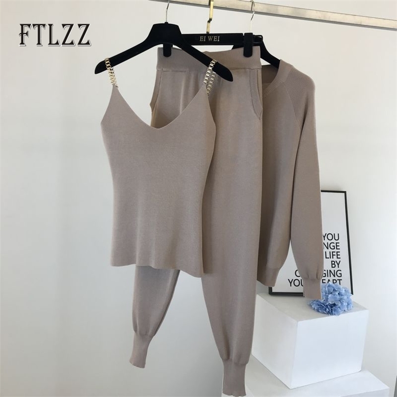3 Piece Sets Womens Outfits Spring Autumn Knitted Woman V Neck Tank Top Zipper Sweater And Slim Pants Three Pcs 210525
3 Piece Sets Womens Outfits Spring Autumn Knitted Woman V Neck Tank Top Zipper Sweater And Slim Pants Three Pcs 210525