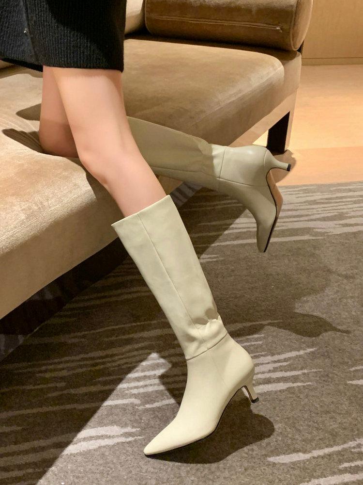 Boots EshtonShero Women Knee Thin High Heel Lady Riding Botas Warm Winter Shoes Spring Sexy Pointed Toe Casual Footwear, Beige
Boots EshtonShero Women Knee Thin High Heel Lady Riding Botas Warm Winter Shoes Spring Sexy Pointed Toe Casual Footwear, Beige