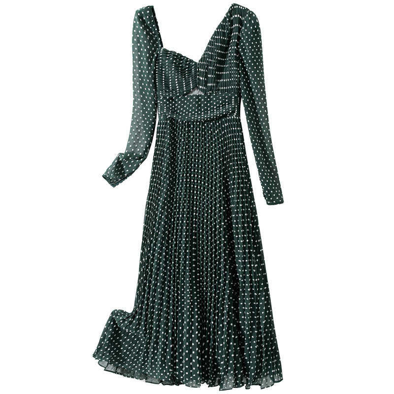 Spring Fashion Printed V-neck Irregular Full Plus Size Folds Asymmetrical A Line Dresses Women 210615