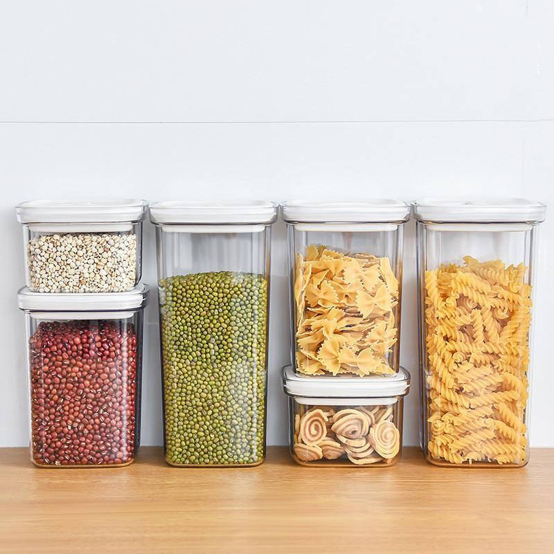 Storage Bottles & Jars Kitchen Food Containers Refrigerator Square Organizer Beans Grain Box Vacuum Sealed Container Clear Case
Storage Bottles & Jars Kitchen Food Containers Refrigerator Square Organizer Beans Grain Box Vacuum Sealed Container Clear Case