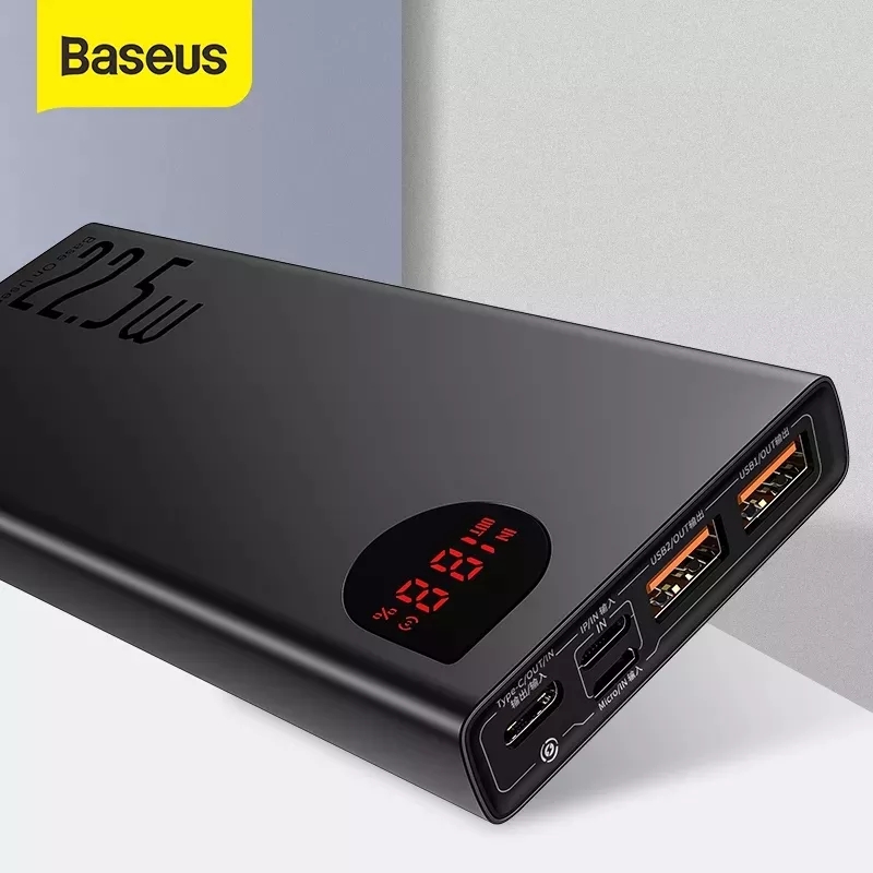 Baseus Power Bank 20000mAh 22.5W/65W Portable Battery Charger Powerbank Type C USB Fast Charger Power Bank For iPhone Huawei
Baseus Power Bank 20000mAh 22.5W/65W Portable Battery Charger Powerbank Type C USB Fast Charger Power Bank For iPhone Huawei