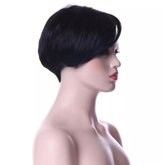Fashion Short Straight Black Hairstyle Synthetic Hair Wig for Women's Daily Life Cosplay