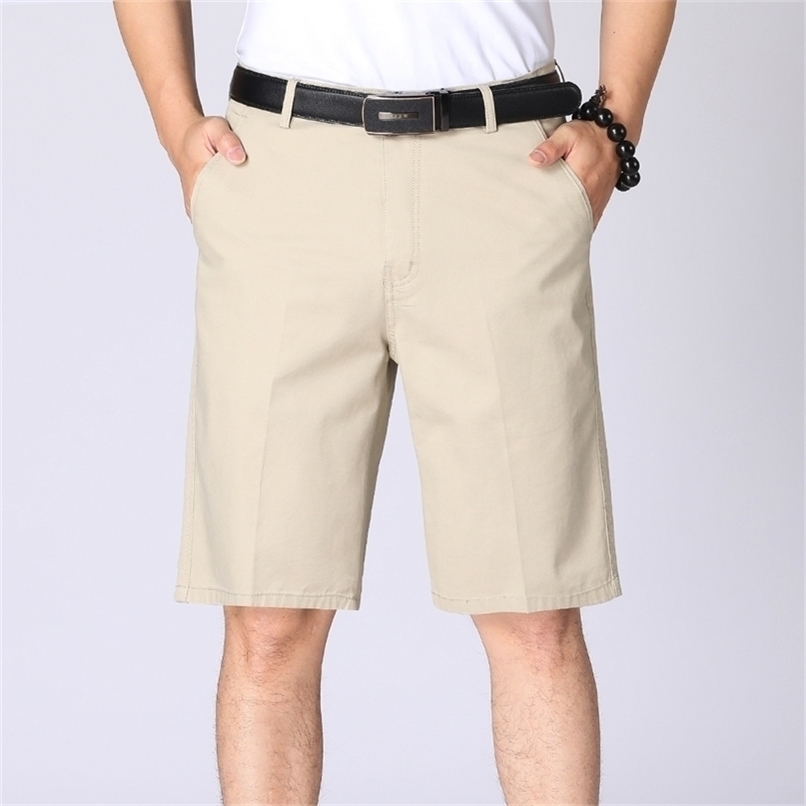 TFU Men's Summer Business Casual 100% Cotton Twill Shorts Fashion Solid Color Vintage Washed Pockets Cargo 210713