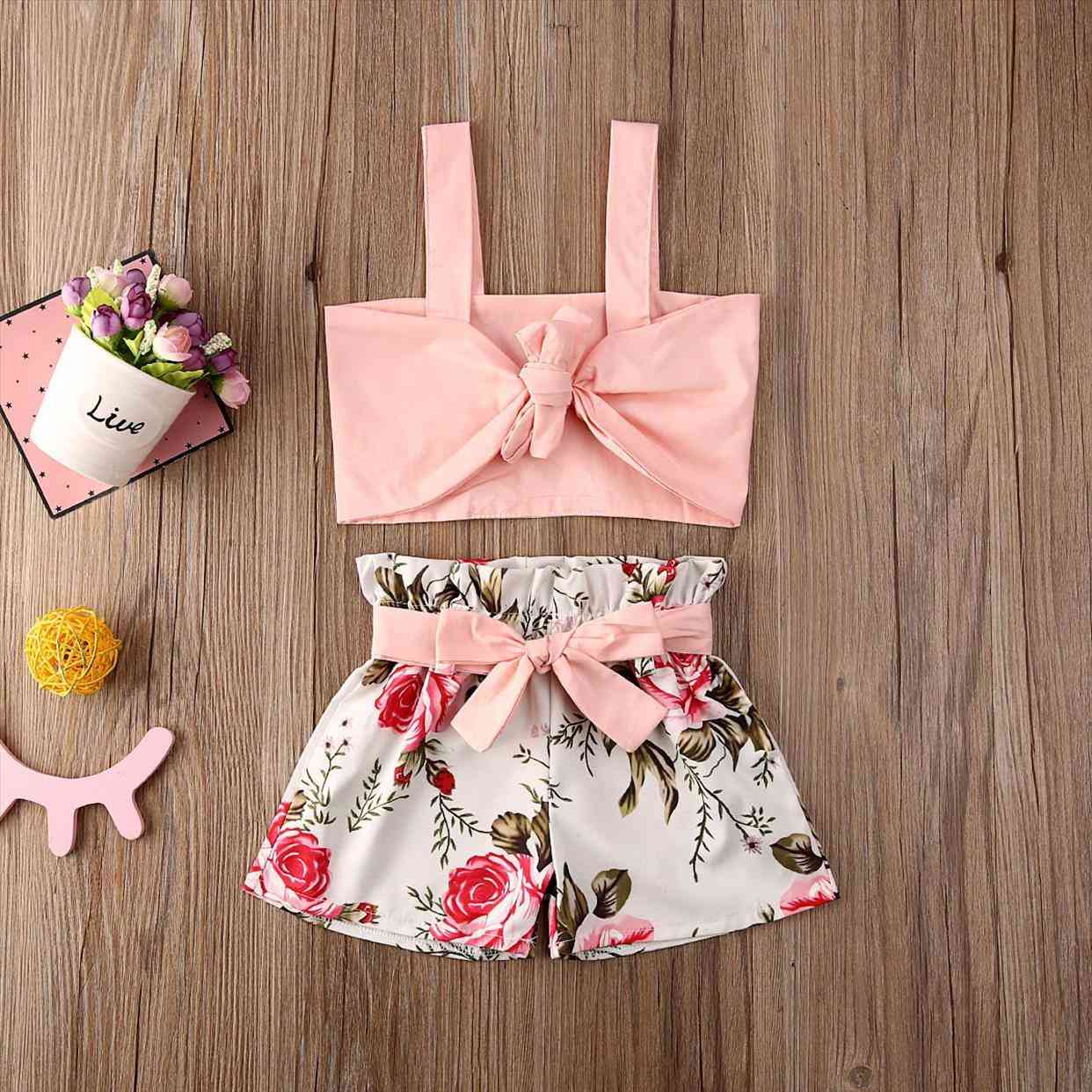 toddler baby girl clothes summer solid color strap crop flower print shorts 2pcs outfits casual set, White
toddler baby girl clothes summer solid color strap crop flower print shorts 2pcs outfits casual set, White