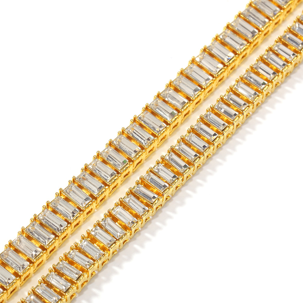 Hip Hop Tennis Chain Necklace Bling White T Zircon Jewelry Mens Women Gift Silver Gold