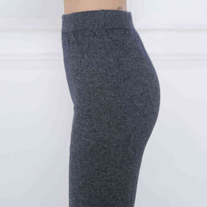 YSC winter sale style Momen Cashmere Warm Pants Knitted Long Pure color Leggings High-quality Medium thickness 211204