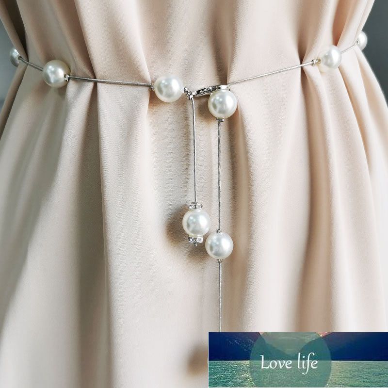 Fashion Elegant Chain Belt Women Pearl Metal Adjustable Long Belt Female Dress Thin Skinny Waist Belt Factory price expert design Quality Latest Style Original, Gold
Fashion Elegant Chain Belt Women Pearl Metal Adjustable Long Belt Female Dress Thin Skinny Waist Belt Factory price expert design Quality Latest Style Original, Gold