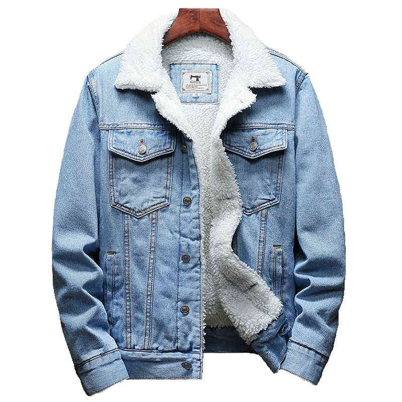 2020 Winter New Thick Warm Fashion Boutique Solid Color Men's Casual Denim Jacket / Male Wool Denim Coat Large Size S-6XL Y1106, Light blue
2020 Winter New Thick Warm Fashion Boutique Solid Color Men's Casual Denim Jacket / Male Wool Denim Coat Large Size S-6XL Y1106, Light blue