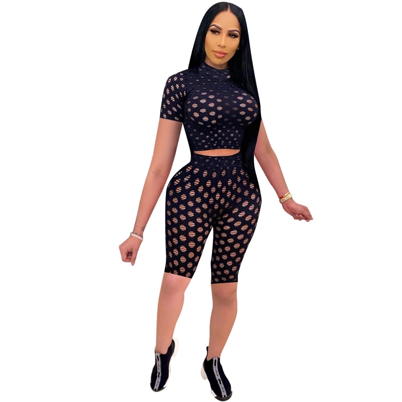 Sexy See Through Hollow Out Bodycon Tracksuit Summer Short Sleeve Pullover Top+Elastic High Waist Knee-length Pants 2 Piece Sets 210604, White
Sexy See Through Hollow Out Bodycon Tracksuit Summer Short Sleeve Pullover Top+Elastic High Waist Knee-length Pants 2 Piece Sets 210604, White