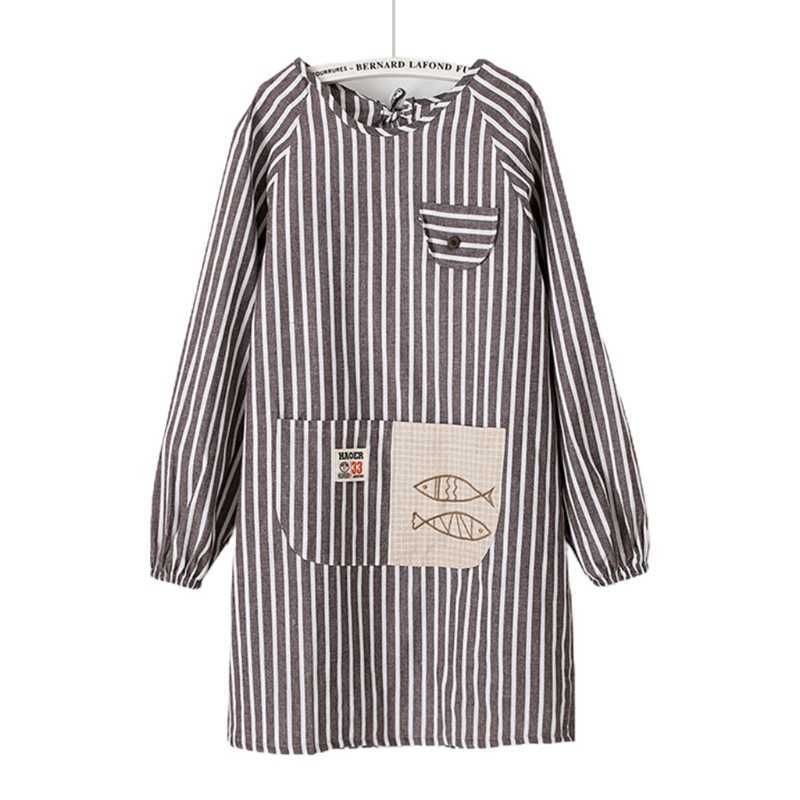 Long-Sleeved Aprons with Pockets For Women Cooking and Baking BBQ Creating Art 210622