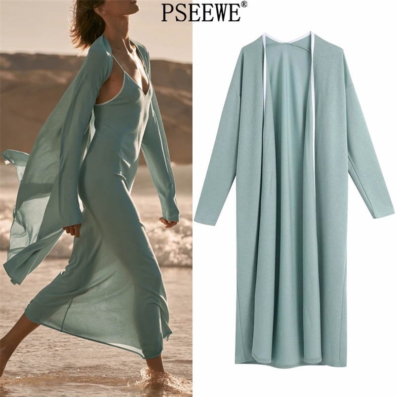 Knitted Long Cardigan Woman Fashion Contrast Trim Sleeve Open Women' Summer Casual Female Coat 210519, Light green
Knitted Long Cardigan Woman Fashion Contrast Trim Sleeve Open Women' Summer Casual Female Coat 210519, Light green