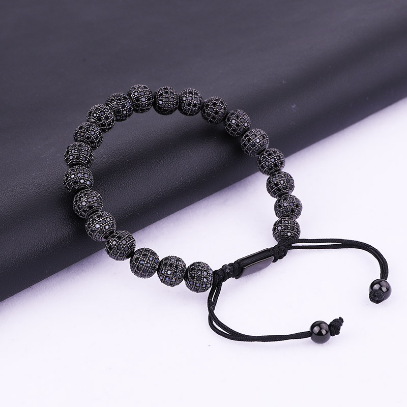 Luxury Men Jewelry Bracelet CZ Micro Pave Ball Beads Woven Custom For Women Gift Valentine's Day Holiday Christmas