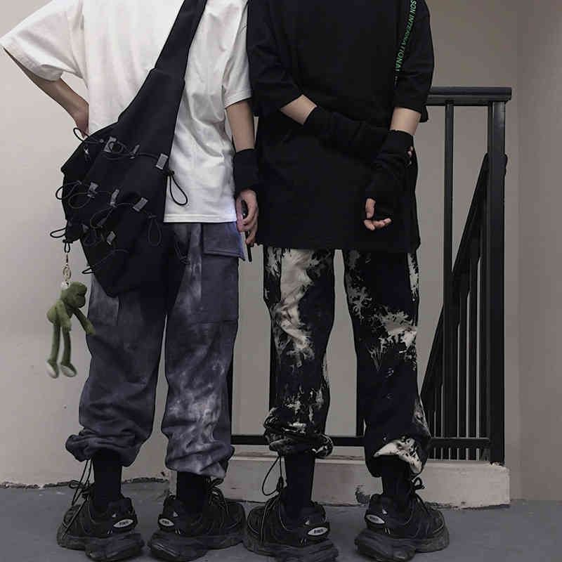 Tie Dye Streetwear Cargo Pants Women Casual Joggers Harajuku High Waist Loose Female Trousers Korean Style Ladies 210519