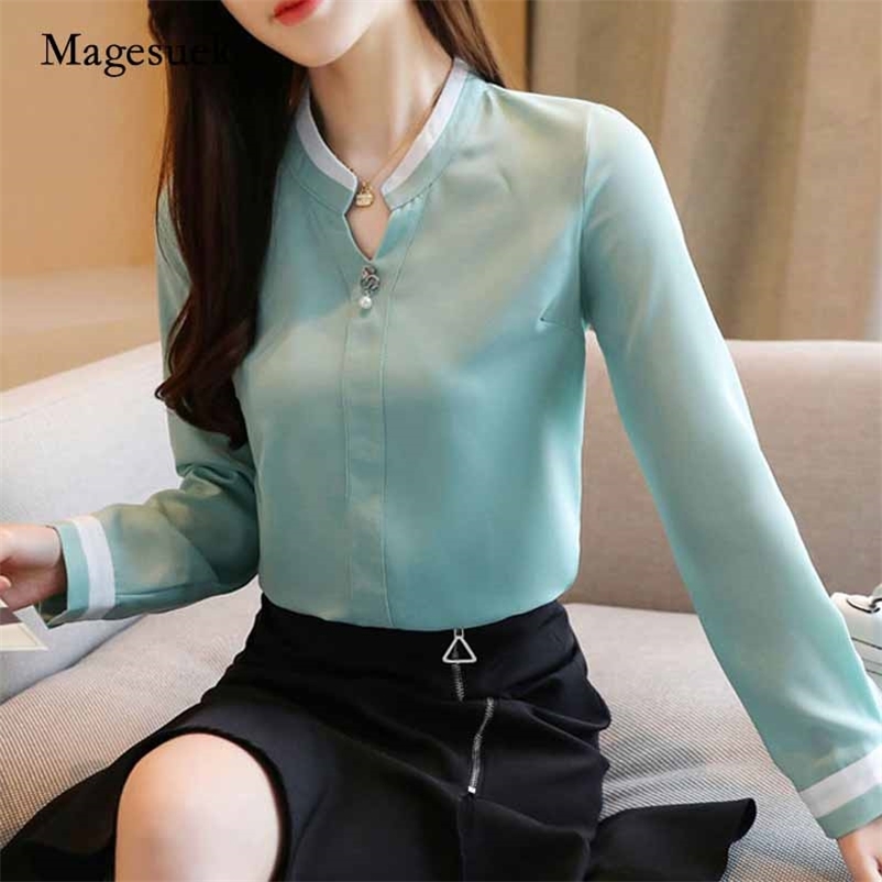 Autumn Work Wear Blouses And Shirt For Women Long-Sleeve Chiffon Slim Elegant Plus Size s 10787 210518, Green
Autumn Work Wear Blouses And Shirt For Women Long-Sleeve Chiffon Slim Elegant Plus Size s 10787 210518, Green