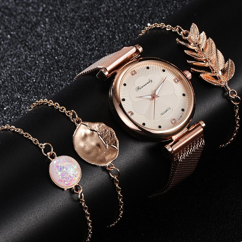 Wristwatches 5PCS Watch Set Women Dress Quartz Bracelet Magnetic Ladies Flower Wrist Watches Clocks Gift Relogio 2022 Zegarek, Slivery;brown
Wristwatches 5PCS Watch Set Women Dress Quartz Bracelet Magnetic Ladies Flower Wrist Watches Clocks Gift Relogio 2022 Zegarek, Slivery;brown