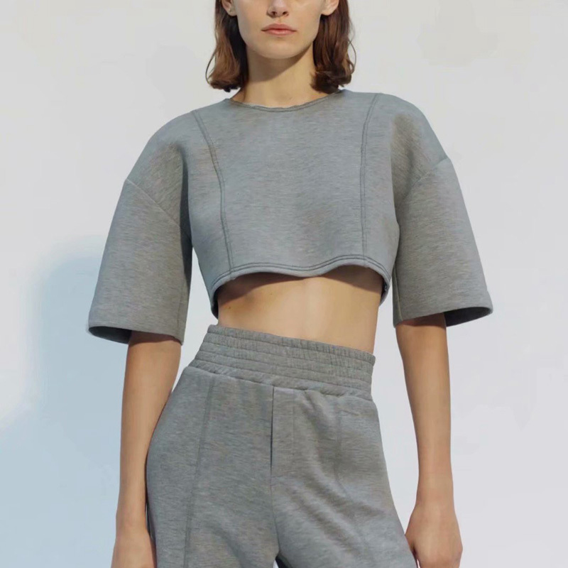 Women Autumn Knit Cotton Sweatshirts O neck Flare Sleeve Crop Top Pullover Hoodies Female Solid Color Street Casual Tops XZ2579 210525, Gray
Women Autumn Knit Cotton Sweatshirts O neck Flare Sleeve Crop Top Pullover Hoodies Female Solid Color Street Casual Tops XZ2579 210525, Gray