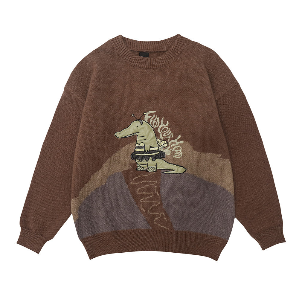 Men's Sweaters Cartoon Patch Embroidery Sweater Casual Loose Round Neck Pullovers Men Winter Retro Fashion V8VF, 1# shoe box
Men's Sweaters Cartoon Patch Embroidery Sweater Casual Loose Round Neck Pullovers Men Winter Retro Fashion V8VF, 1# shoe box