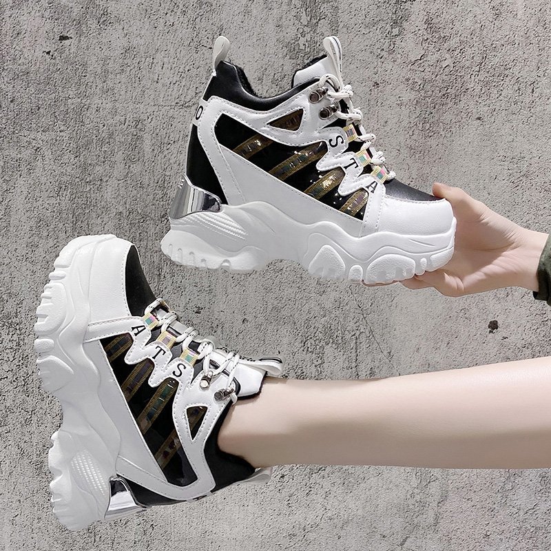 Women Breathable Chunky Sneakers Spring Thick Bottom Platform Casual Sport Shoes 10CM Woman Outdoor Shoes High Top Sneakers New, White
Women Breathable Chunky Sneakers Spring Thick Bottom Platform Casual Sport Shoes 10CM Woman Outdoor Shoes High Top Sneakers New, White