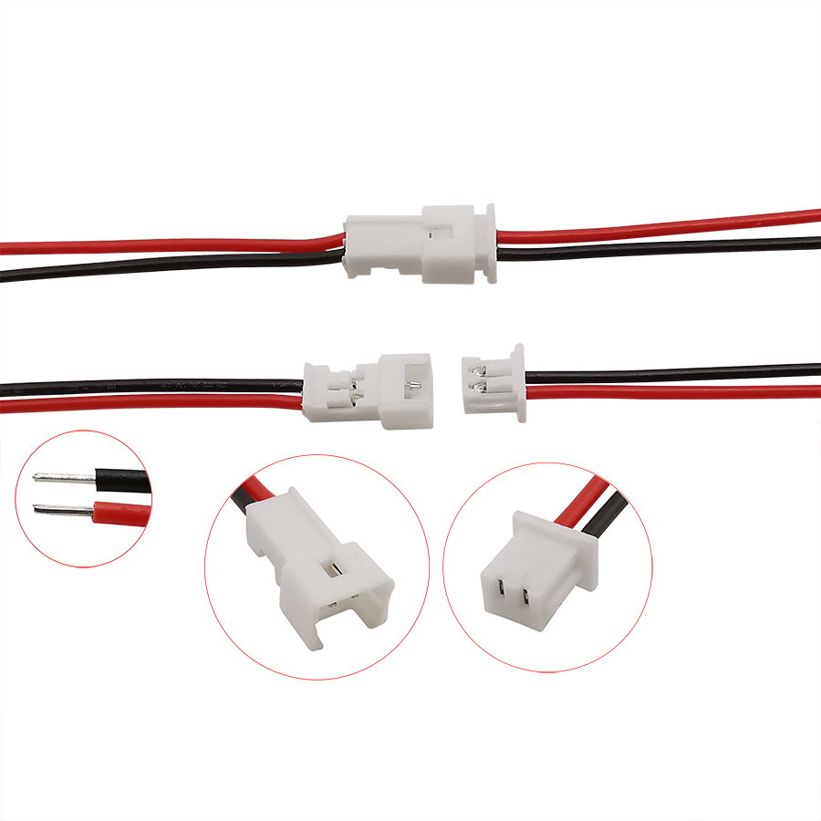 wholesale BNC Connector 2 Pin JST 1.25mm Plug Jack Wire Connector 2P Pitch 1.25 mm Micro Male Female Cable Pigtail Connector Length 15CM