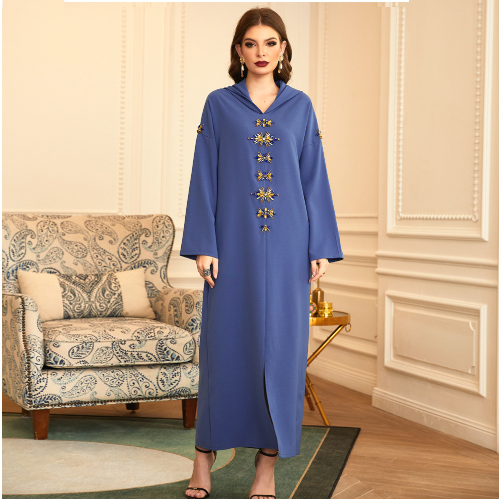 Rhinestone Hooded Abaya Dress Women Muslim Fashion Dubai Arab Long Robe Caftan Turkey Musulman Hijab Vestidos Islamic Clothing
Rhinestone Hooded Abaya Dress Women Muslim Fashion Dubai Arab Long Robe Caftan Turkey Musulman Hijab Vestidos Islamic Clothing