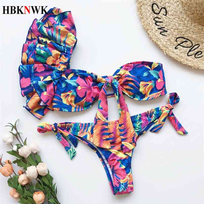 Sexy One Shoulder Bikinis Set Ruffle Swimwear Women Swimsuit Thong Brazilian Biquini Female 2 Piece Bathing Suit Beach Wear 210722, Printing
Sexy One Shoulder Bikinis Set Ruffle Swimwear Women Swimsuit Thong Brazilian Biquini Female 2 Piece Bathing Suit Beach Wear 210722, Printing