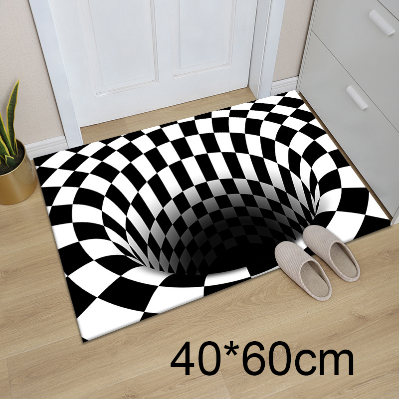 3D Sewer Manhole Cover Horror Home Carpet Clown Trap Visual Carpet Living Room Bedroom Floor Mat Halloween Decoration - view 4