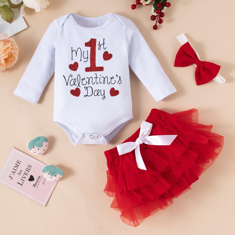 Clothing Sets My First Valentines Day Baby Girls Clothes Set Three Piece Long Sleeve Letter Print Romper Mesh Skirt Bowknot Headband Outfits, White
Clothing Sets My First Valentines Day Baby Girls Clothes Set Three Piece Long Sleeve Letter Print Romper Mesh Skirt Bowknot Headband Outfits, White
