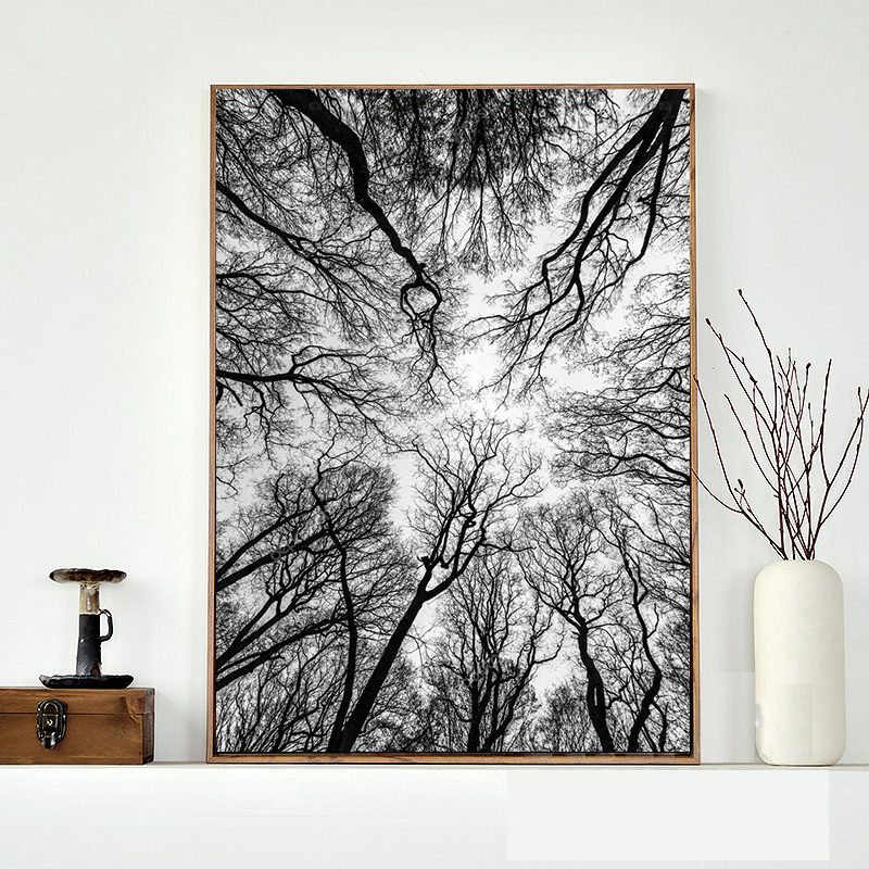Wall Art Black White Tree Painting Decoration Picture For Living Room Canvas Prints Posters Modern Landscape Art No Frame