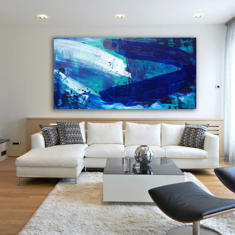 Blue Picture Wall Art Prints Oil Painting On Canvas For Living Room Gallery Home Decor Poster Big Size prints printscreen