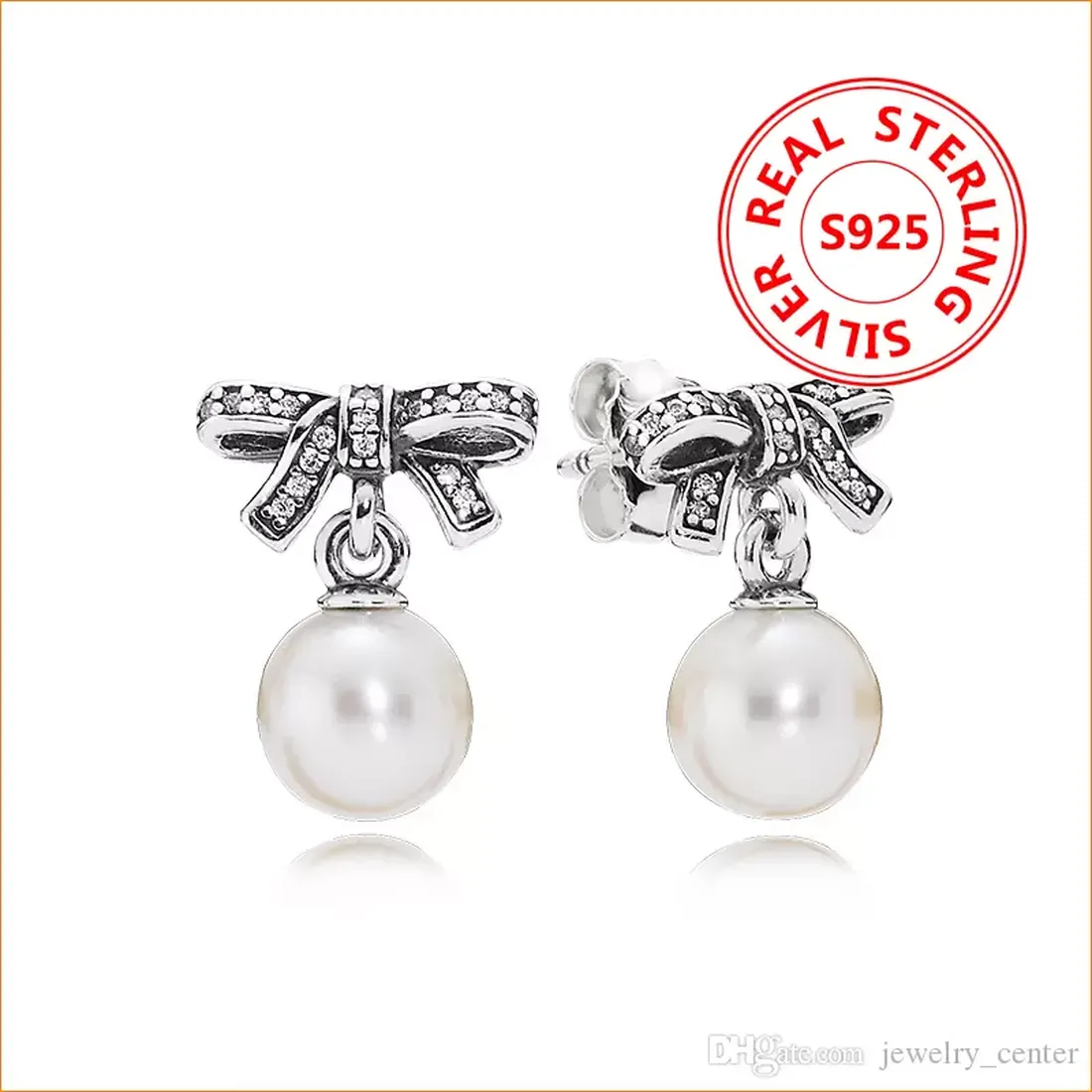 Genuine Classical style 925 Sterling Silver bowknot Natural pearls Pendant Earring Original box for Pandora Dangle earrings for Women
Genuine Classical style 925 Sterling Silver bowknot Natural pearls Pendant Earring Original box for Pandora Dangle earrings for Women