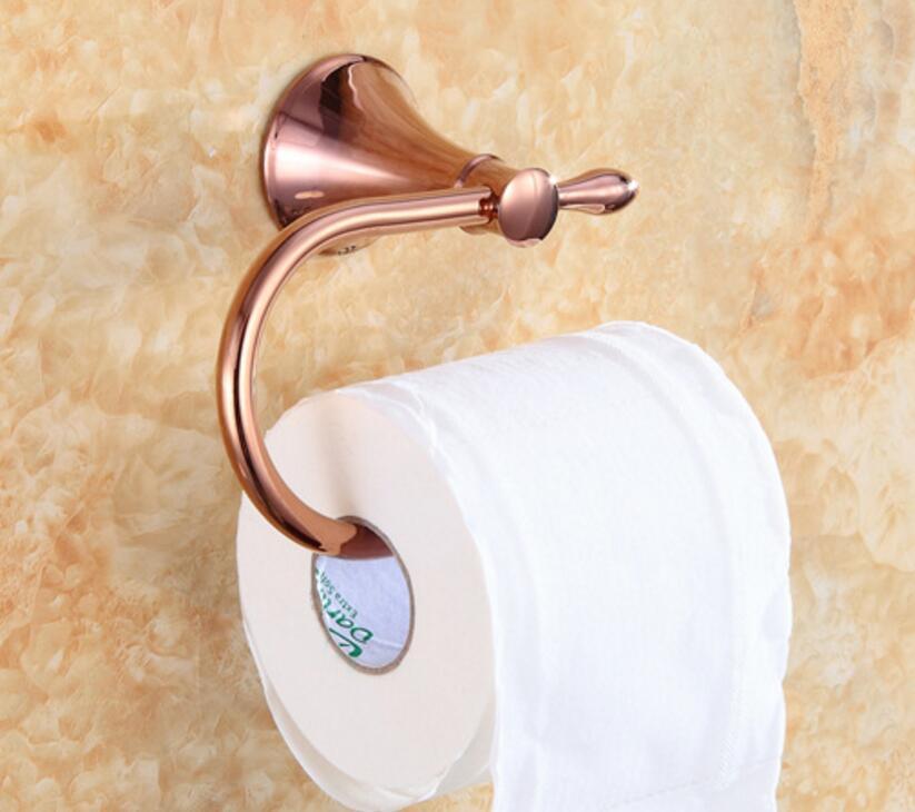 Bathroom Accessories Brass Square Style Rose Gold Paper Toilet Roll Tissue Holder Hanger Wall Mounted LG990 Holders