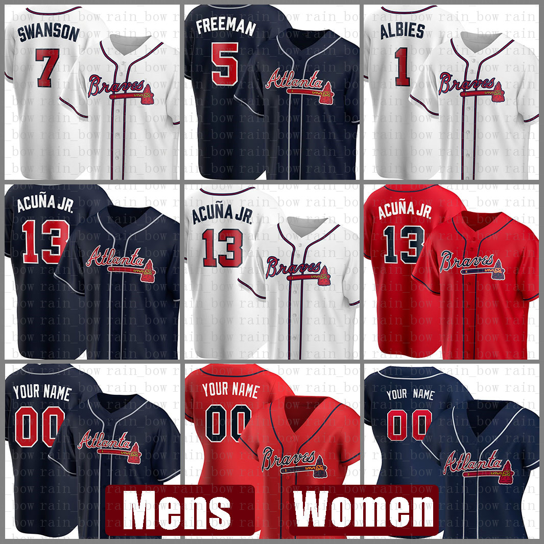 Mens Atlanta Women Braves Baseball Jersey 13 Ronald Acuna Jr. Custom 5 Freddie Freeman 7 Dansby Swanson 1 Ozzie Albies 29 John Smoltz, Blue;black
Mens Atlanta Women Braves Baseball Jersey 13 Ronald Acuna Jr. Custom 5 Freddie Freeman 7 Dansby Swanson 1 Ozzie Albies 29 John Smoltz, Blue;black