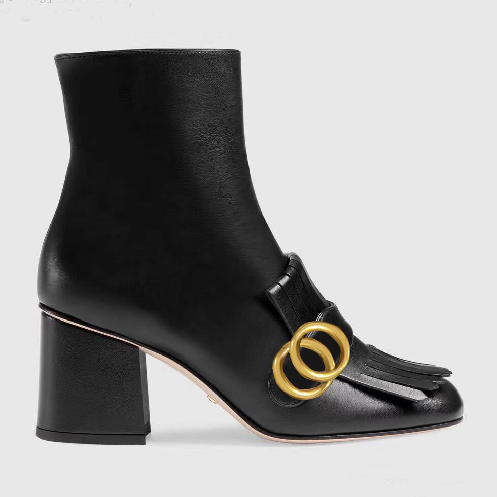 High heeled boots designer Soft cowhide Autumn winter Coarse heel women shoes 100% real leather zipper Fashion Metal buckle lady Heels 6cm Large size 35-42 With box, Extra insole
High heeled boots designer Soft cowhide Autumn winter Coarse heel women shoes 100% real leather zipper Fashion Metal buckle lady Heels 6cm Large size 35-42 With box, Extra insole