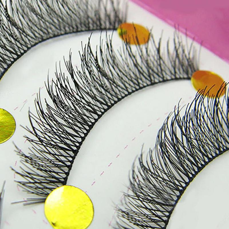 False Eyelashes 10 Pairs Makeup Beauty Extension Long Thick Cross Eye Lashes