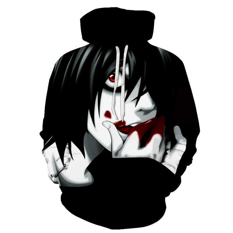 Autumn 3D Print Men Women Casual Streetwear Death Note Hoodie Hip Hop Long sleeve Leisure Pullover Tops Anime Sweatshirt T200917
