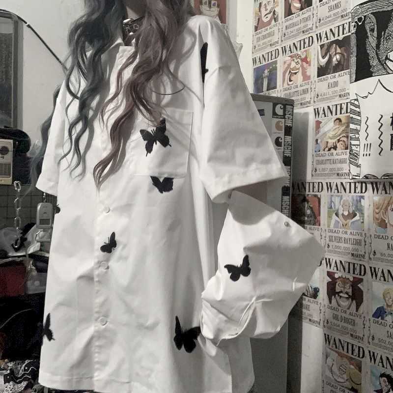 Long-sleeved shirt top loose autumn Harajuku style long-sleeved design detachable sleeve 210526, White
Long-sleeved shirt top loose autumn Harajuku style long-sleeved design detachable sleeve 210526, White
